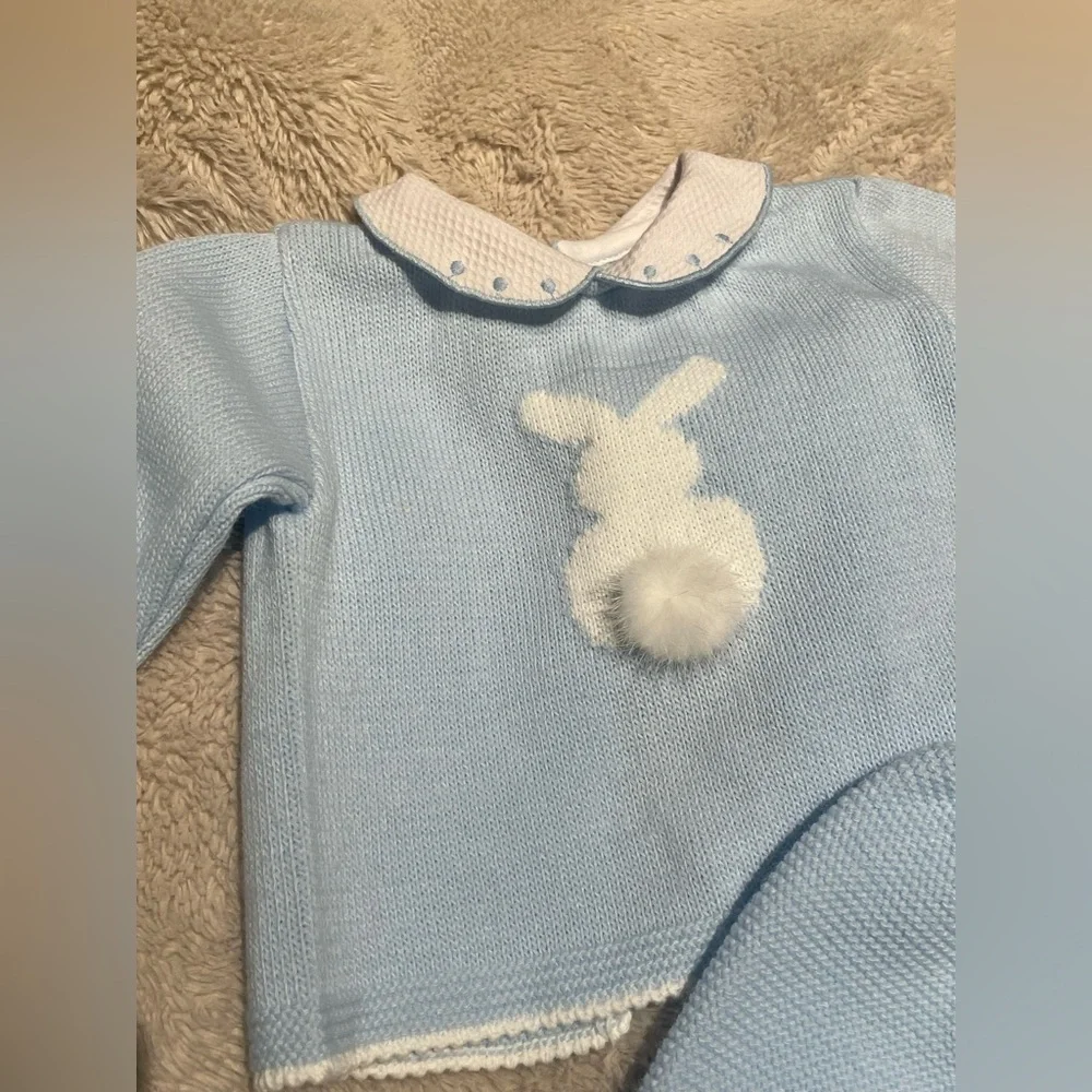 NWOT Infant Boy Two Piece Knit Easter Bunny Outfit